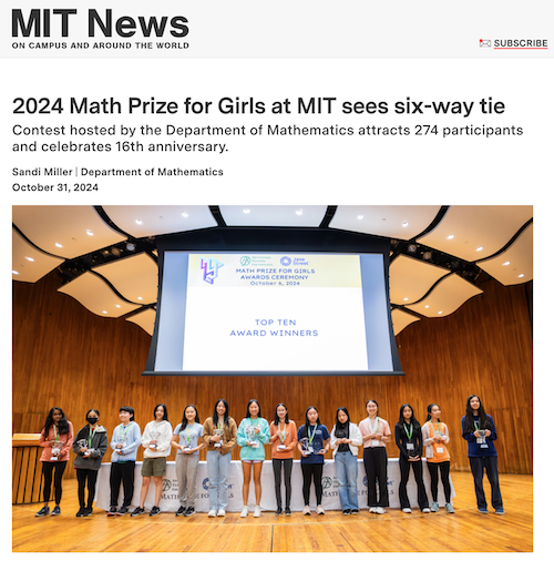 2024 Math Prize for Girls at MIT sees six-way tie